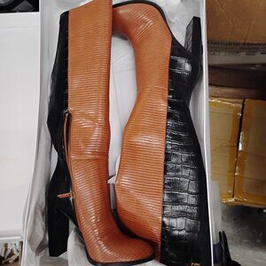 Calvin Klein Kerie Lizard Crocodile High Heel Dress Boot Sz7